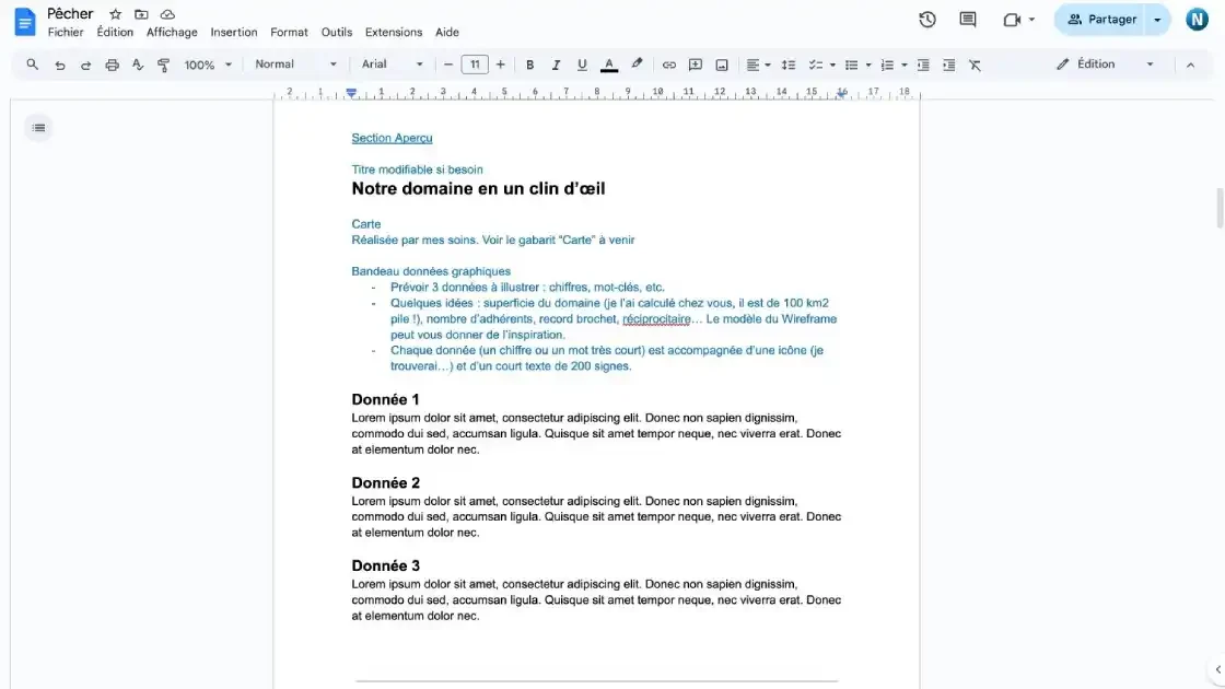 Les gabarits, créés pour vous aider à rédiger le contenu de vos pages.