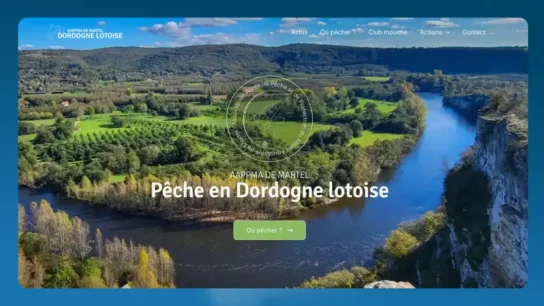 Site internet de l'AAPPMA de Martel (46), réalisé avec AAPPMA Pro